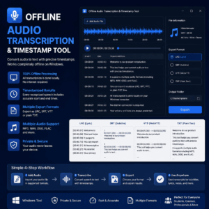 Offline Audio Transcription & Timestamp Tool