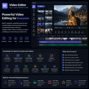 Beginner-Friendly Video Editor with Templates & Auto Captions